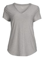 No Boundaries Women's Junior's Brushed V-Neck Short Sleeve T-Shirt - Image 3