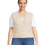 No Boundaries Juniors Plus Size Button Front Sweater Vest