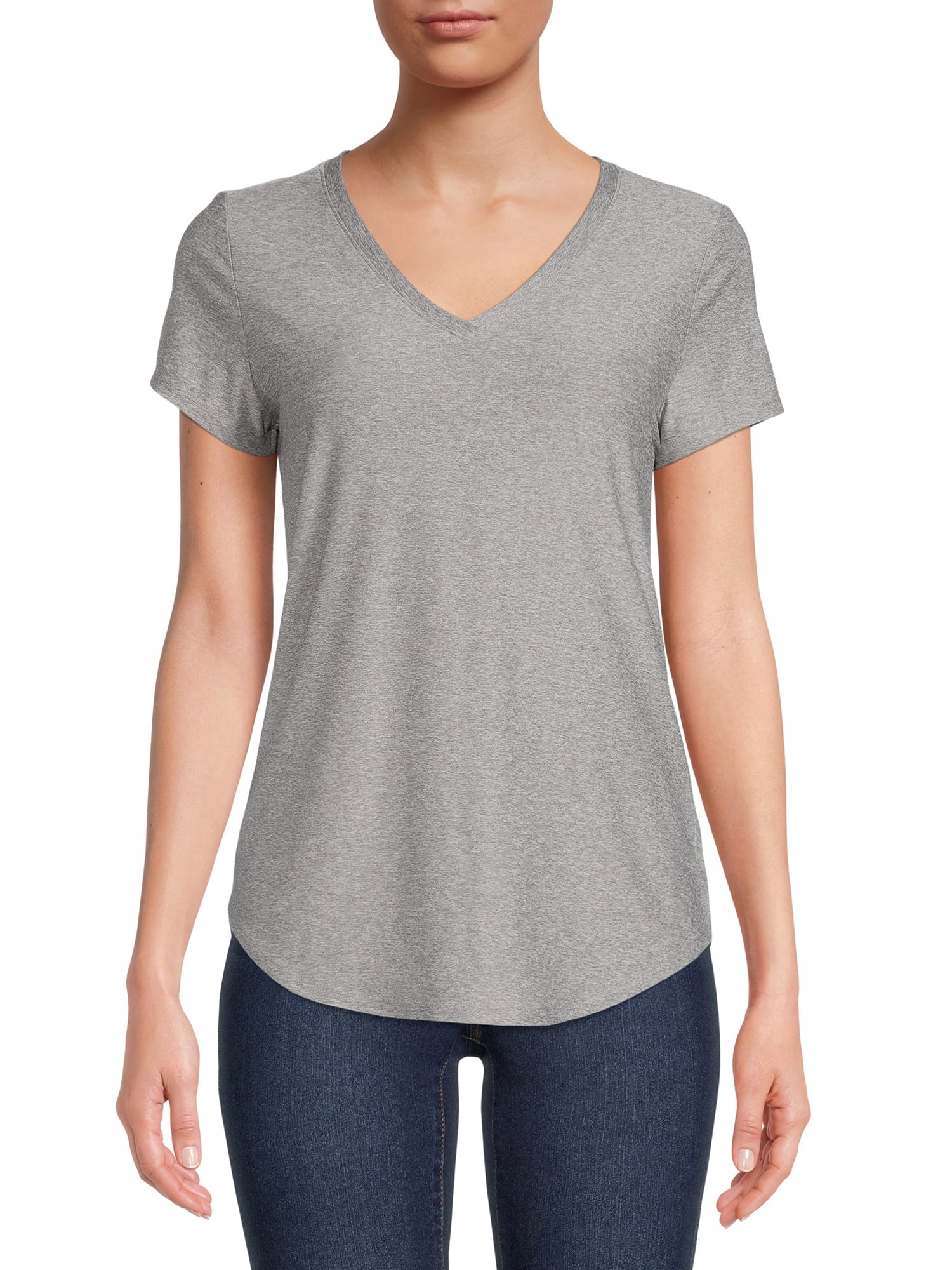 No-Boundaries-Women-s-Junior-s-Brushed-V-Neck-Short-Sleeve-T-Shirt_b70ea1ef-f0ed-4164-a597-bcdde3a31564.b8880dcd6db015892105e47db8af5cd6 No Boundaries Women's Junior's Brushed V-Neck Short Sleeve T-Shirt - Image 1