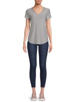 No Boundaries Women's Junior's Brushed V-Neck Short Sleeve T-Shirt - Image 2